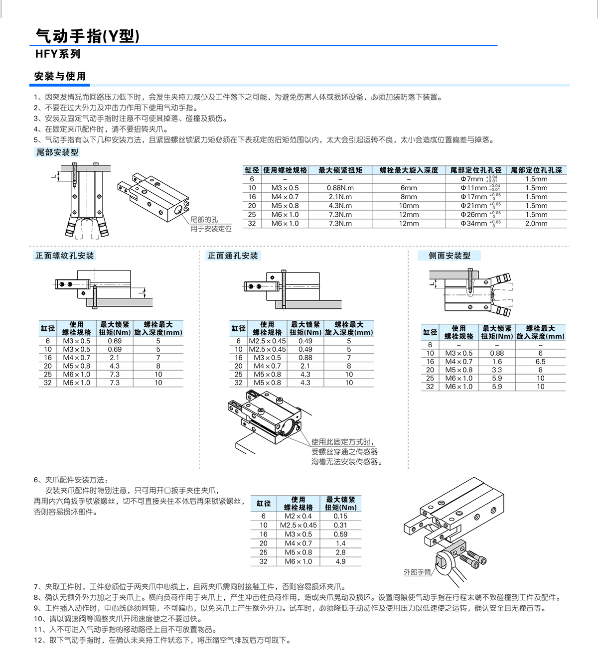 HFY63氣缸亞德客手指