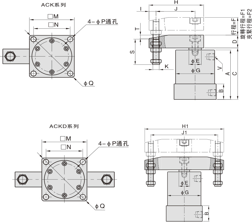 ACKD下(xià)壓氣缸的(de)尺寸圖